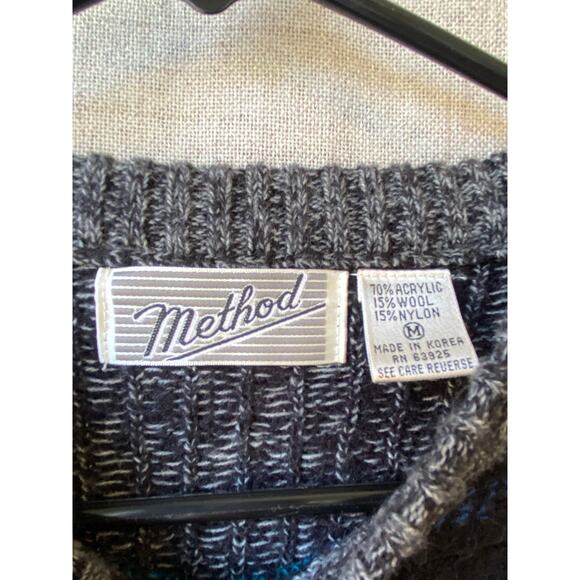 Vintage Method Sweater Size Medium Retro Style 90s - Picture 2 of 4